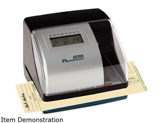 Acroprint ES700 Digital, Atomic Time Recorder, Black