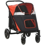 Dog Stroller for Large-Medium-Small Dogs up to 66 Lbs, Pet Stroller With Storage - Red