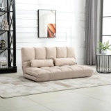 Convertible Floor Sofa Chair w/ Adjustable Backrest and Headrest, 51.25