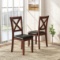 Costway Set of 2 Wooden Kitchen Dining Chairs with Padded Seats & Wood Legs - Brown/black #KC56573BK