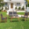 Costway 4 Pieces Outdoor Patio Rattan Furniture Sofa Set with Acacia Wood Frame