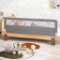 180CM Foldable Baby Bed Rail Guard with Removable Cover and Safety Strap-Grey #BS10045GR