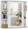 Tangkula Bathroom Medicine Cabinet with Mirror - White #JV10446WH
