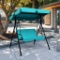 SILKYDRY 2-Person Outdoor Patio Swing Chair - blue