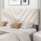 Hivvago Linen Upholstered Headboard for Full and Queen Size -Beige