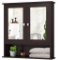 Giantex Medicine Cabinet Bathroom Wall Cabinet with 2 Mirrored Doors - Brown #BA7910CF
