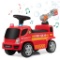 Costway Kids Push Ride On Fire Truck with Ladder Bubble Maker - Red TQ10092RE