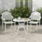 Hivvago Cast Aluminum Patio Chairs Set of 2 with Armrests-White NP11299BS-2