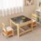 Costway Kids Table & Chair Set with Storage Boxes, Blackboard/Whiteboard - Natural HY10256NA
