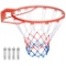 Costway 15 Inch Basketball Rim Replacement w/ Net SP37875BK