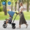 Hivvago 4-in-1 Baby Tricycle Toddler Trike with Convertible Seat-Blue BC10056BL