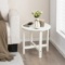 Costway 18'' Patio Round Adirondack Side Table - White