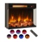 23 Inch 3-Sided Electric Fireplace 1500W Recessed Fireplace Insert - black