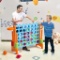 Costway 4-in-A Row Giant Game Set w/Basketball Hoop for Family - Orange