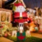 Costway 8 FT Inflatable Santa Claus & Reindeer Giant Hot Air Balloon