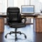 Costway Big & Tall Leather Office Chair Adjustable High Back - black