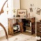 Costway Corner Computer Desk Triangle Writing Workstation w/Storage Shelf - Brown