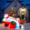 Costway 9FT Inflatable Christmas Santa Claus on Helicopter with Snowman Penguin LED Lights