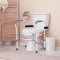 Steel Safety Toilet Rail with Created Fixable Clamp - White