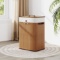 19 Gal Rectangle Laundry Basket Bamboo Clothes Hamper with Handles and Lid