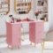 Giantex Manicure Table Nail Desk Makeup Station - pink