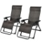 2PCS Patio Rattan Zero Gravity Lounge Chairs