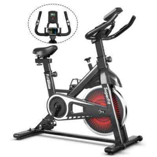 SuperFit Indoor Cycling Bike w/ Adjustable Belt Drive