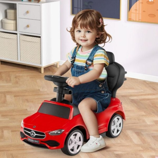 3 In 1 Ride On Push Car Mercedes-Benz with Canopy