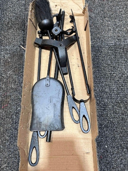 Costway Bronze Metal Fireplace Tool Set with Stand