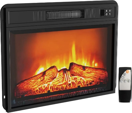 23" 1400W Electric Fireplace Insert with Thermostat