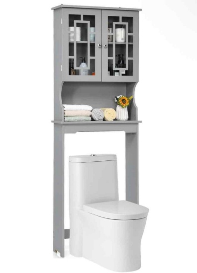 Over-the-Toilet Storage Cabinet with Inner Adjustable Shelf