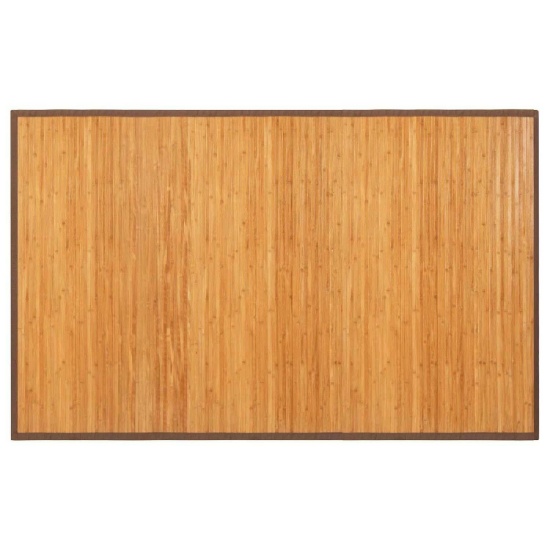 COSTWAY Bamboo Area Rug, 5'x8' Natural Bamboo Floor Mat with Anti-Slip Backing