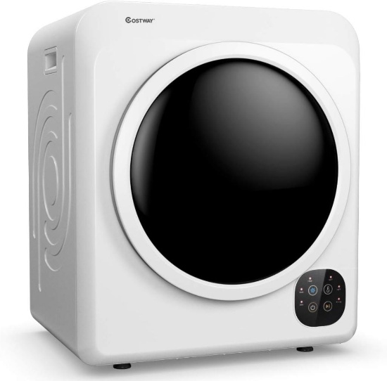 COSTWAY, 13.2 lbs Capacity Front Load Compact Tumble Dryer - White