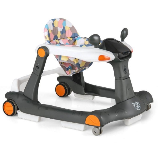 2-in-1 Foldable Activity Push Walker with Adjustable Heights
