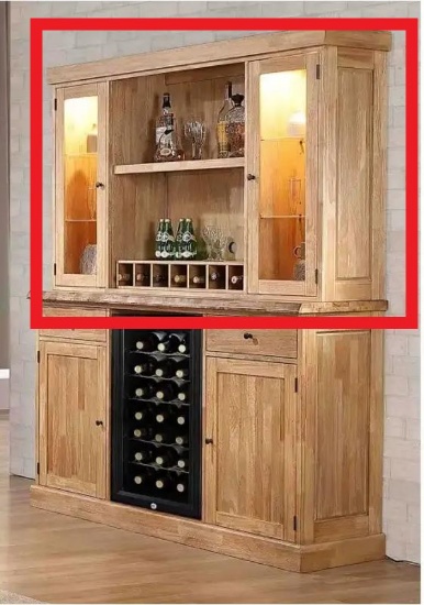 Logans Edge Hutch #1457-55-H (Pairs with Logans Edge Back Bar #1457-55-BB) -TOP HUTCH ONLY