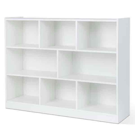 Costway 3-tier Open Bookcase 8-Cube Floor Standing Storage Shelves Display Cabinet