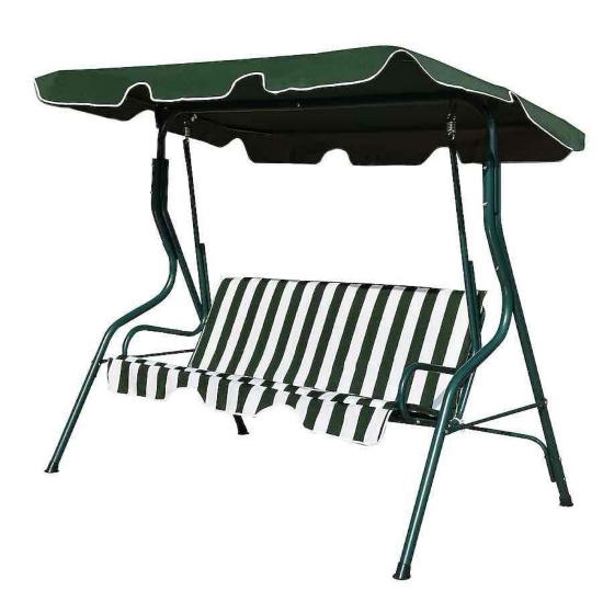 Patio Canopy Steel Frame Swing Glider Hammock Cushioned