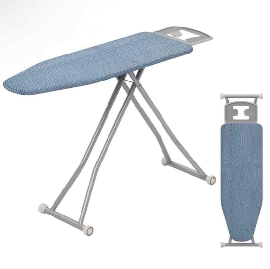 Costway JV11882BL 57 x 16.5 in. Carbon Steel Ironing Table with Iron Rest & - Blue
