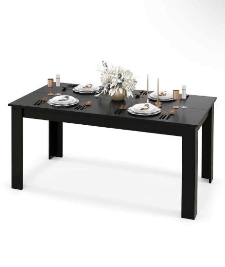 Costway Dining Table, Rectangular Dining Table Black