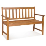 Costway 48-Inches W x 34-Inches H Natural Acacia Garden Bench