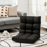 Costway Adjustable 14-Position Floor Chair Folding Lazy Sofa Lounge Chair Black #HW66636DK