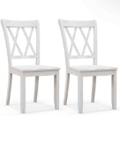 Wood Dining Chairs Set of 2 Cream