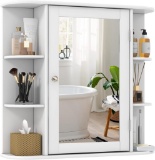 Tangkula Bathroom Medicine Cabinet with Mirror - White #JV10446WH