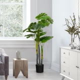 4 Ft Artificial Monstera Tree w/ Cement Filled Pot #HZ10099