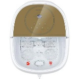 Costway Foot Spa Bath Massager w/ 2-Angle Shower & Motorized Rollers - Brown #ES10031US-CF