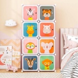 Costway Pink 8 Cube Baby Closet Organiser