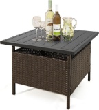 LUARANE Rattan Umbrella Side Table - Brown