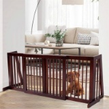 Costway Folding Adjustable Free Standing 3 Panel Wood Fence PW10041CF