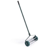 18 Inch Rolling Lawn Aerator with Anti-slip Handle and Tine Spikes
