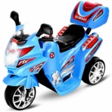 Costway 3 Wheel Kids Ride On Motorcycle 6V Battery Powered Electric - blue